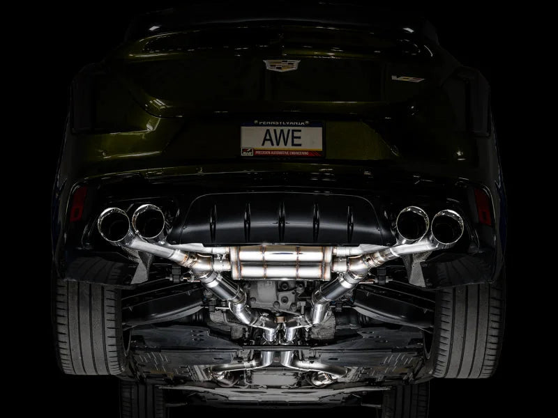 AWE Tuning 2021+ Cadillac CT4-V Blackwing SwitchPath Exhaust - Chrome Silver Tips - Additional View 8