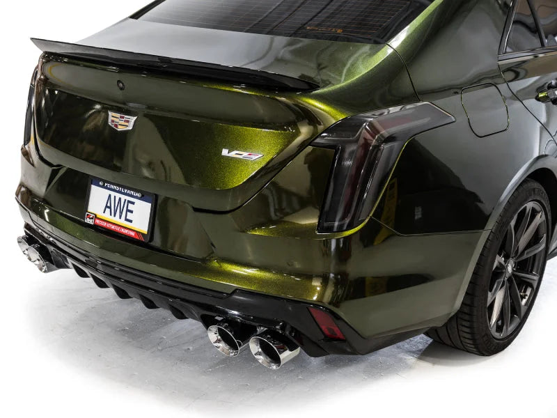 AWE Tuning 2021+ Cadillac CT4-V Blackwing SwitchPath Exhaust - Chrome Silver Tips - Additional View 10