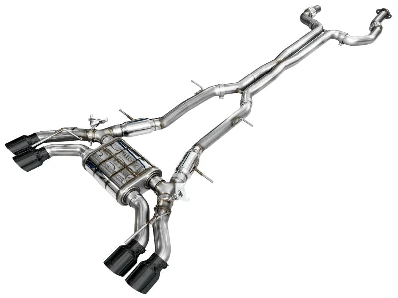 AWE Tuning 2021+ Cadillac CT4-V Blackwing SwitchPath Exhaust - Diamond Black Tips - Main Product View