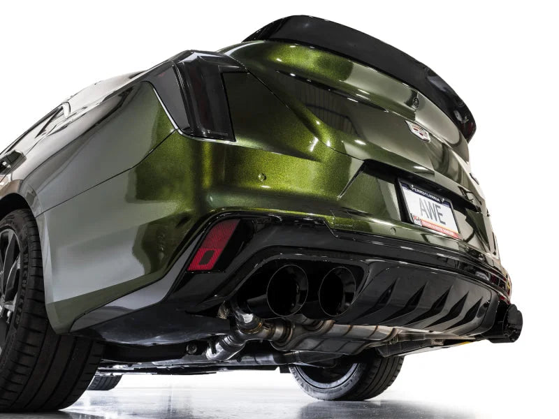 AWE Tuning 2021+ Cadillac CT4-V Blackwing SwitchPath Exhaust - Diamond Black Tips - Additional View 6