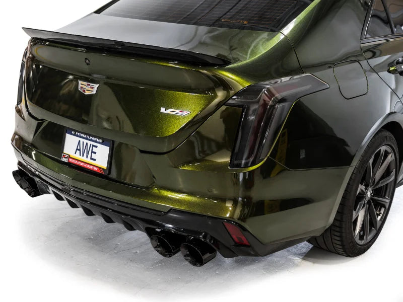 AWE Tuning 2021+ Cadillac CT4-V Blackwing SwitchPath Exhaust - Diamond Black Tips - Additional View 10