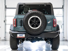 Load image into Gallery viewer, AWE Tuning 2021+ Ford Bronco 0FG Dual Rear Exit Exhaust w/Diamond Black Tips &amp; Bash Guard - Installation View