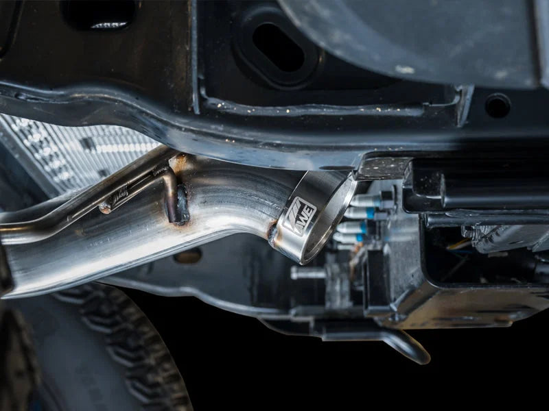 AWE Tuning 2021+ Ford Bronco 0FG Dual Rear Exit Exhaust w/Diamond Black Tips & Bash Guard - Additional View 5