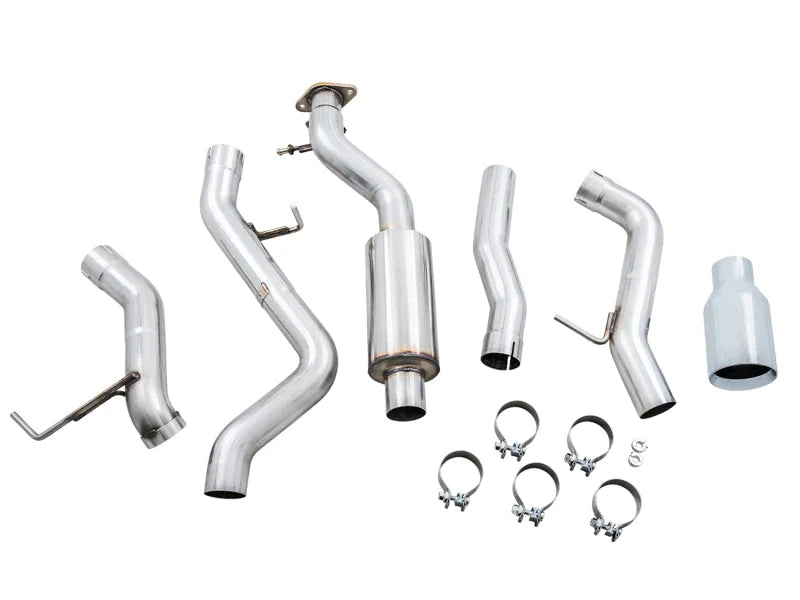 AWE Tuning 2021+ Ford Bronco 0FG Single Rear Exit Exhaust w/Chrome Silver Tip & Bash Guard - Additional View 6