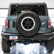 Load image into Gallery viewer, AWE Tuning 2021+ Ford Bronco 0FG Single Rear Exit Exhaust w/Diamond Black Tip &amp; Bash Guard - Back View