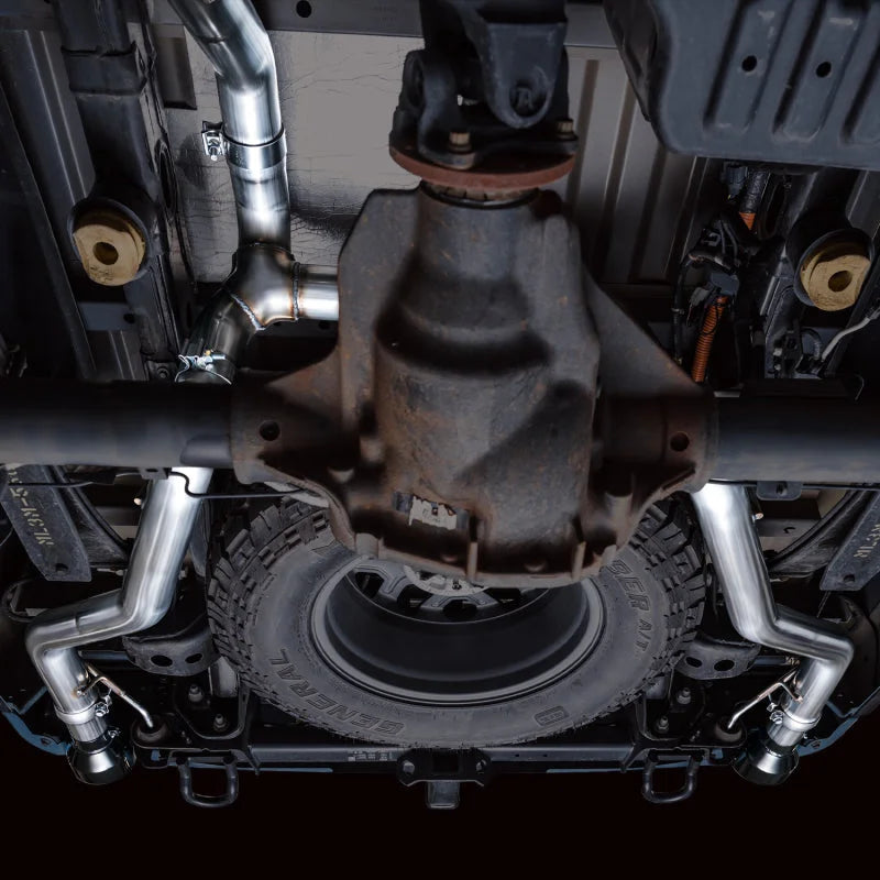 AWE Tuning 2021+ Ford F-150 Tremor (w/ Bumper Cutouts) 0FG Resonated Catback - Diamond Black Tips - Additional View 6