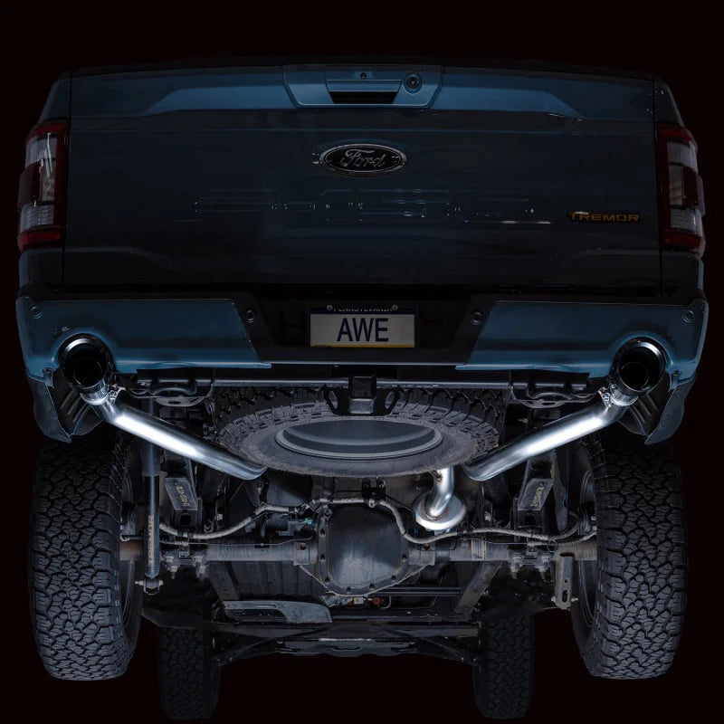 AWE Tuning 2021+ Ford F-150 Tremor (w/ Bumper Cutouts) 0FG Resonated Catback - Diamond Black Tips - Additional View 12