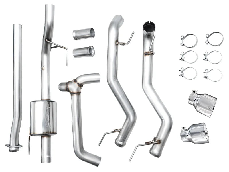 AWE Tuning 2021+ Ford F150 Tremor w/ Bumper Cutouts 0FG Non-Resonated Cat-Back w/ Chrome Silver Tips - Additional View 16