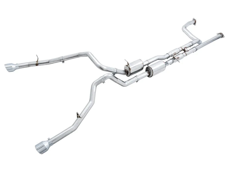 AWE Tuning 2021 RAM 1500 TRX 0FG Cat-Back Exhaust - Chrome Silver Tips - Main Product View