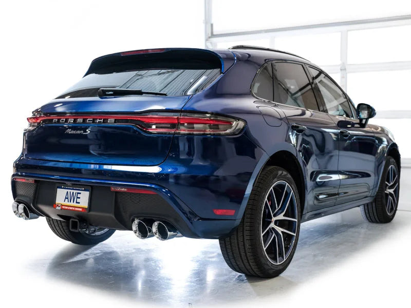 AWE Tuning 2022+ Porsche Macan 2.9TT Touring Edition Catback Exhaust w/ Chrome Silver Tips - Side View