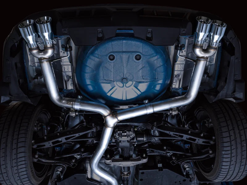AWE Tuning 2022+ VB Subaru WRX Track Edition Exhaust - Chrome Silver Tips - Side View