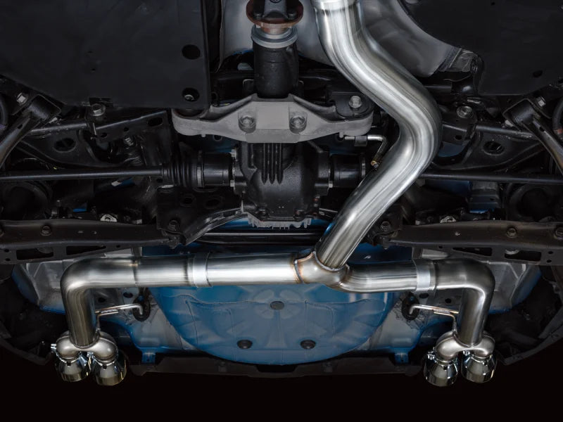 AWE Tuning 2022+ VB Subaru WRX Track Edition Exhaust - Chrome Silver Tips - Back View