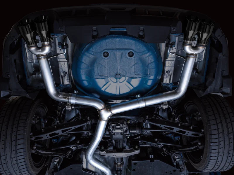 AWE Tuning 2022+ VB Subaru WRX Track Edition Exhaust - Diamond Black Tips - Installation View