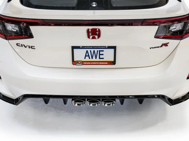AWE Tuning 2023 Honda Civic Type R FL5 Touring Edition Exhaust w/ Triple Chrome Silver Tips - Side View