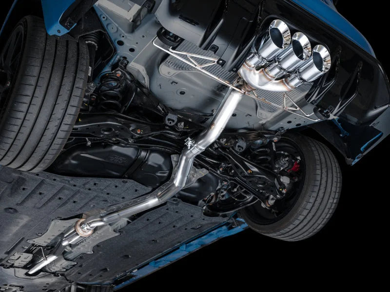 AWE Tuning 2023 Honda Civic Type R FL5 Track Edition Exhaust w/ Triple Chrome Silver Tips - Side View