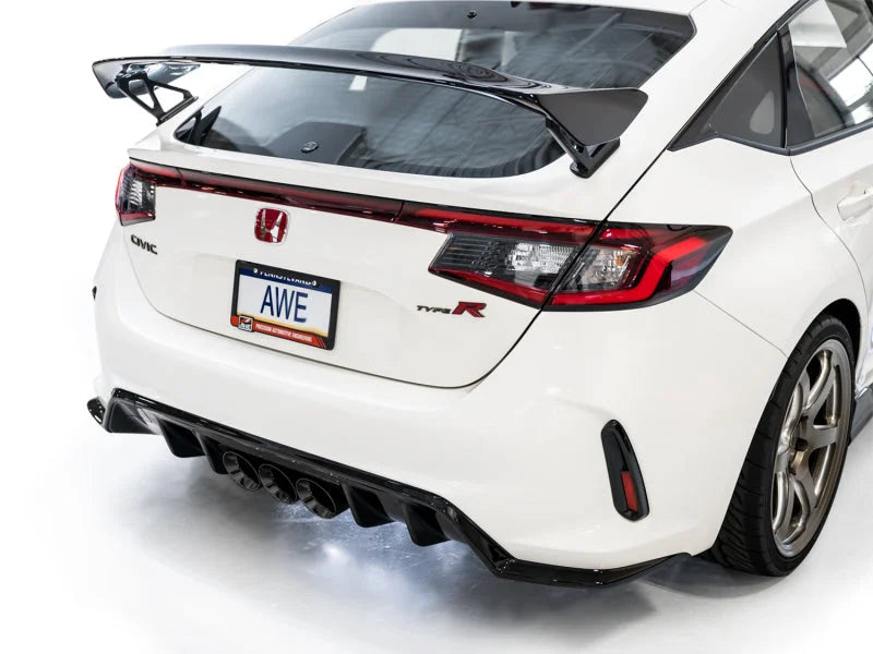 AWE Tuning 2023 Honda Civic Type R FL5 Track Edition Exhaust w/ Triple Diamond Black Tips - Installation View