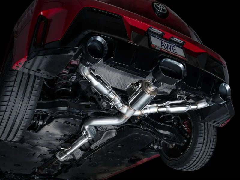 AWE Tuning 2023+ Toyota GR Corolla Track Edition Exhaust - Diamond Black Tips - Side View
