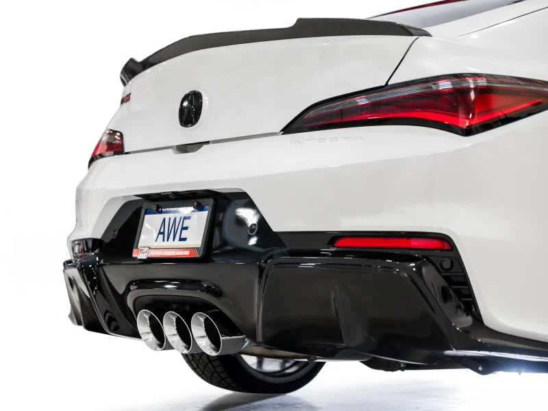 AWE Tuning 2024 Acura Integra Type S DE5 FWD Touring Edition Exhaust w/ Triple Chrome Silver Tips - Installation View