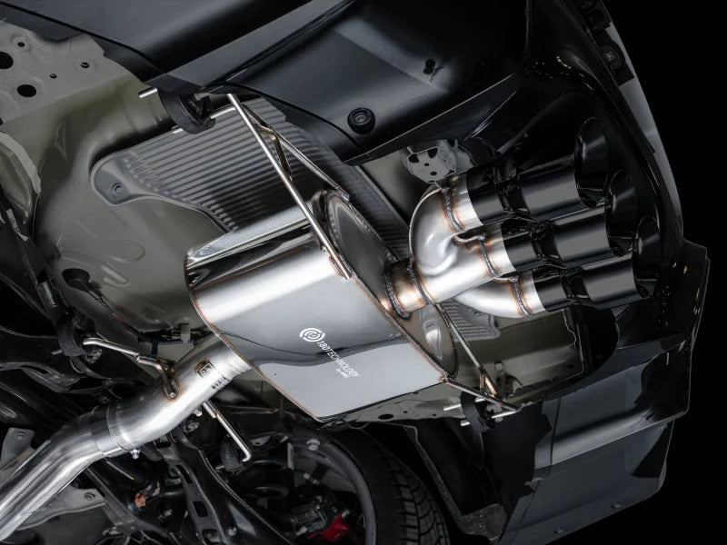 AWE Tuning 2024 Acura Integra Type S DE5 FWD Touring Edition Exhaust w/ Triple Diamond Black Tips - Back View