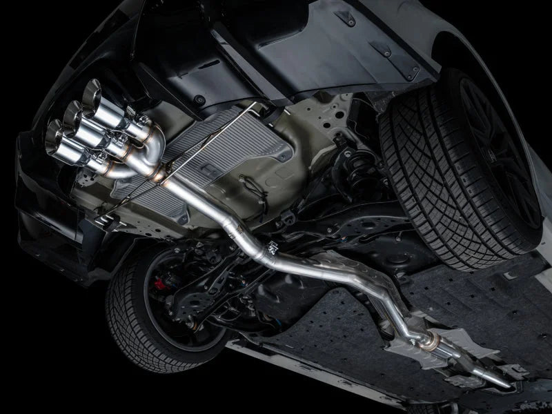 AWE Tuning 2024 Acura Integra Type S DE5 FWD Track Edition Exhaust w/ Triple Chrome Silver Tips - Back View