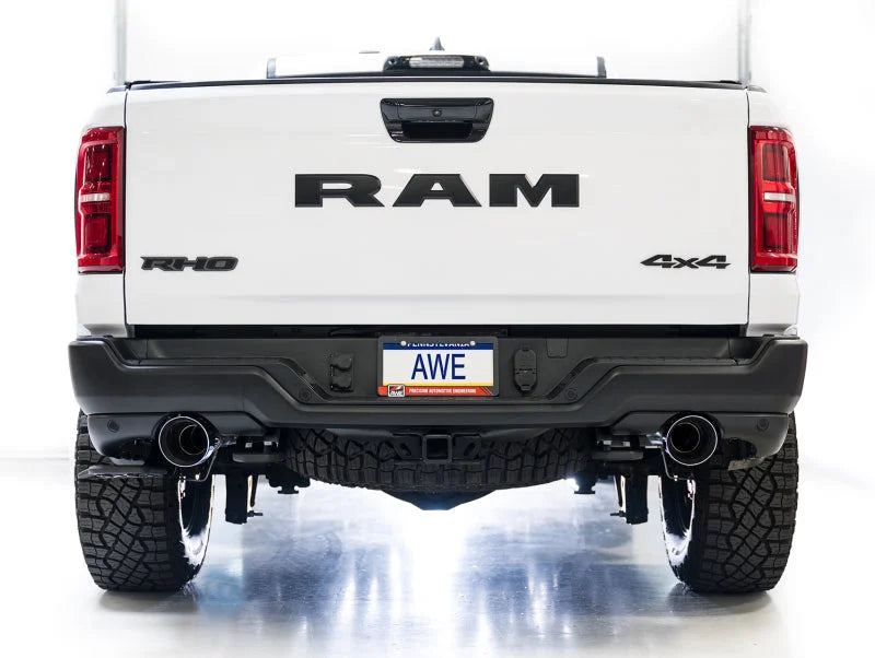 AWE Tuning 2025+ RAM 1500 RHO 3.0 I6 TT 0FG Dual Rear Exit Cat-Back Exhaust - Chrome Silver Tips - Additional View 6