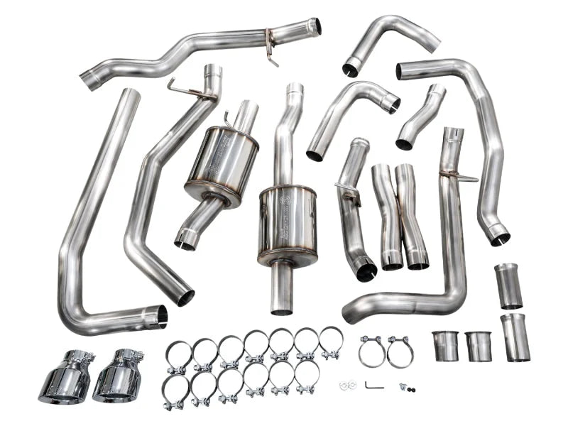 AWE Tuning 2025+ RAM 1500 RHO 3.0 I6 TT 0FG Dual Rear Exit Cat-Back Exhaust - Chrome Silver Tips - Additional View 8