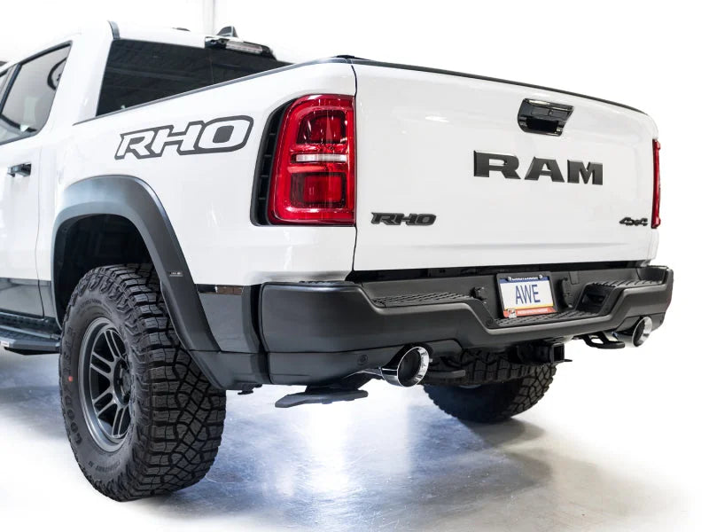 AWE Tuning 2025+ RAM 1500 RHO 3.0 I6 TT 0FG Dual Rear Exit Cat-Back Exhaust - Chrome Silver Tips - Additional View 9