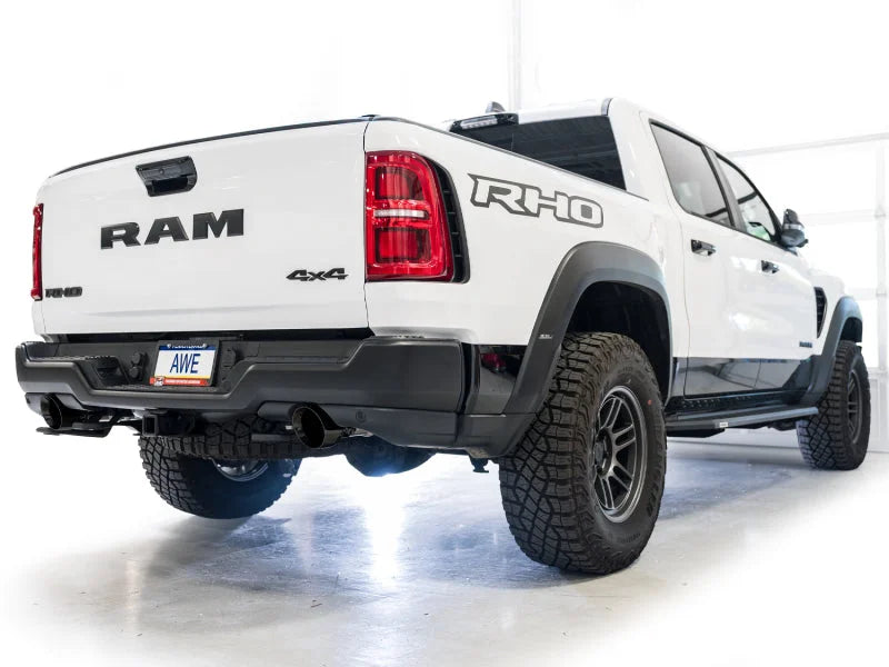 AWE Tuning 2025+ RAM 1500 RHO 3.0 I6 TT 0FG Dual Rear Exit Cat-Back Exhaust - Diamond Black Tips - Additional View 6