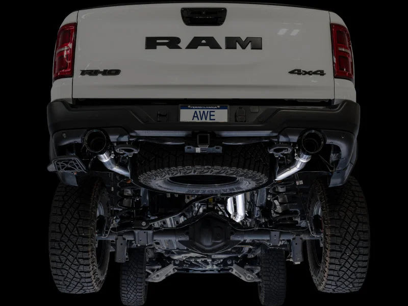 AWE Tuning 2025+ RAM 1500 RHO 3.0 I6 TT 0FG Dual Rear Exit Cat-Back Exhaust - Diamond Black Tips - Additional View 9