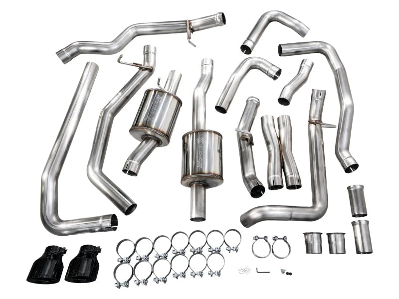 AWE Tuning 2025+ RAM 1500 RHO 3.0 I6 TT 0FG Dual Rear Exit Cat-Back Exhaust - Diamond Black Tips - Additional View 12