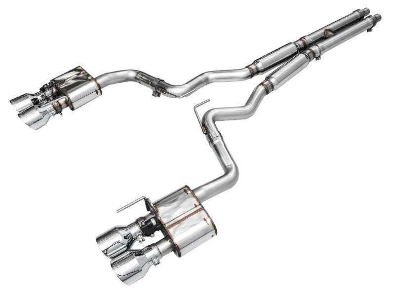 AWE Tuning 21-23 Ford Mustang Mach 1 SwitchPath Cat-Back Exhaust w/ Quad Chrome Silver Tips - Main Product View