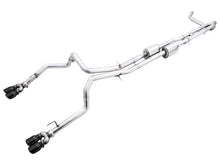 Load image into Gallery viewer, AWE Tuning 22-23 GMC Sierra 1500 AT4X 6.2L 0FG Catback Split Dual (Flat Bumper) - Diamond Black Tips - Main Product View