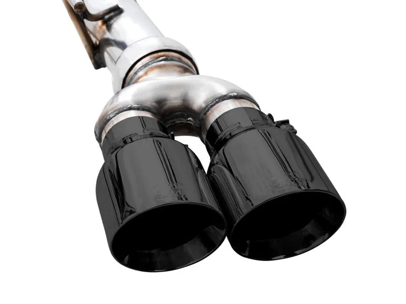 AWE Tuning 22-23 GMC Sierra 1500 AT4X 6.2L 0FG Catback Split Dual (Flat Bumper) - Diamond Black Tips - Additional View 10