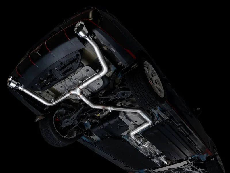 AWE Tuning 22-26 Hyundai Elantra N Track Edition Cat-Back Exhaust - Chrome Silver Tips - Installation View