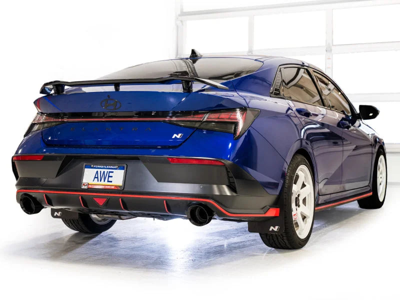 AWE Tuning 22-26 Hyundai Elantra N Track Edition Cat-Back Exhaust - Diamond Black Tips - Side View