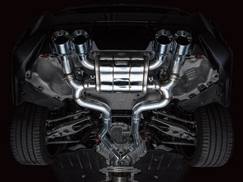 AWE Tuning 23-24 BMW G87 M2 SwitchPath Edition Exhaust - Chrome Silver Tips - Installation View
