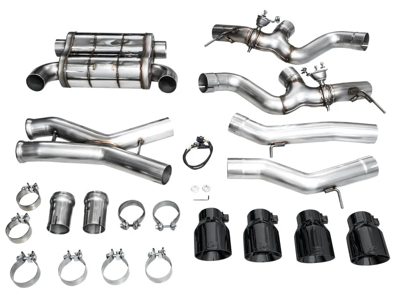 AWE Tuning 23-24 BMW G87 M2 SwitchPath Edition Exhaust - Diamond Black Tips - Back View