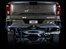 Load image into Gallery viewer, AWE Tuning 4th Gen GM 1500 5.3L 0FG Catback Dual Side Exit (Flat Bumper) - Chrome Tips - Side View