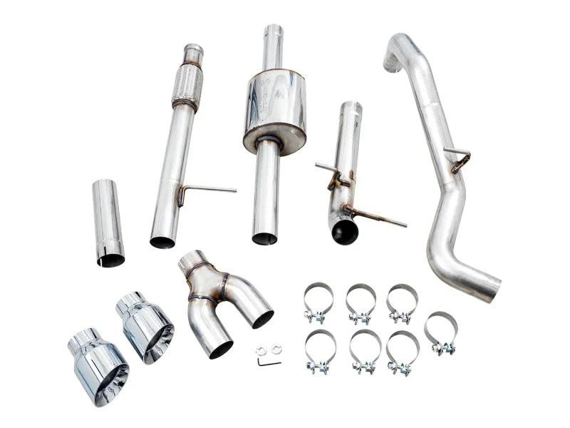 AWE Tuning 4th Gen GM 1500 5.3L 0FG Catback Dual Side Exit (Flat Bumper) - Chrome Tips - Additional View 10