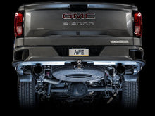Load image into Gallery viewer, AWE Tuning 4th Gen GM 1500 5.3L 0FG Catback Split Rear Exit (Flat Bumper) - Dual Diamond Tips - Installation View