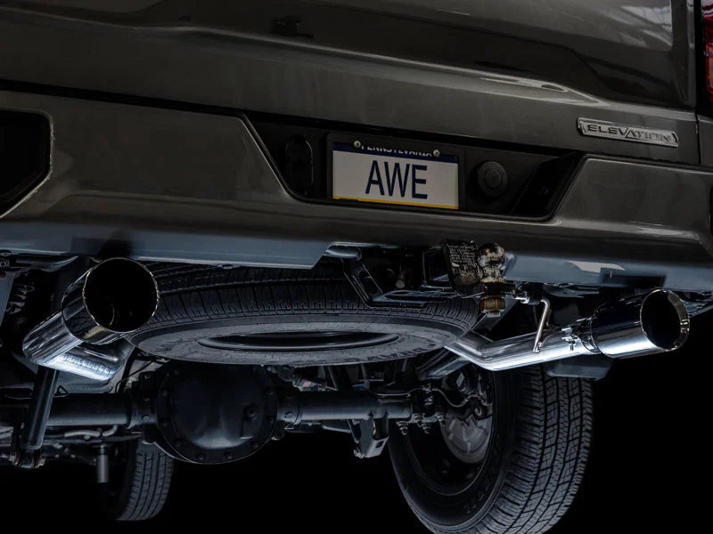 AWE Tuning 4th Gen GM 1500 5.3L 0FG Catback Split Rear Exit (Flat Bumper) - Dual Diamond Tips - Additional View 8