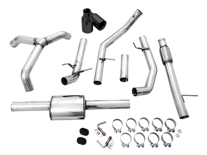 AWE Tuning 4th Gen GM 1500 5.3L 0FG Catback Split Rear Exit (Flat Bumper) - Dual Diamond Tips - Additional View 9
