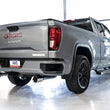Load image into Gallery viewer, AWE Tuning 4th Gen GM 1500 5.3L 0FG Catback Split Rear Exit (Flat Bumper) - Quad Chrome Tips - Back View