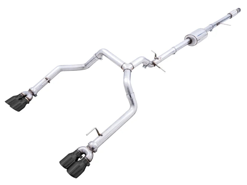 AWE Tuning 4th Gen GM 1500 5.3L 0FG Catback Split Rear Exit (w/ Bumper Cutouts) - Quad Diamond Tips - Main Product View