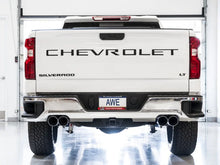 Load image into Gallery viewer, AWE Tuning 4th Gen GM 1500 6.2L 0FG Catback Split Rear Exit (w/ Bumper Cutouts) - Quad Chrome Tips - Installation View