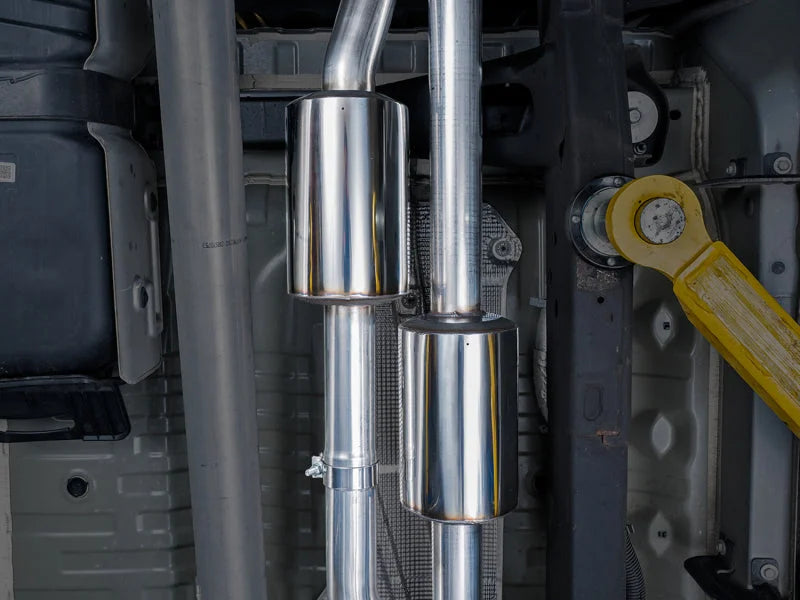 AWE Tuning 4th Gen GM 1500 6.2L 0FG Catback Split Rear Exit (w/ Bumper Cutouts) - Quad Chrome Tips - Additional View 8