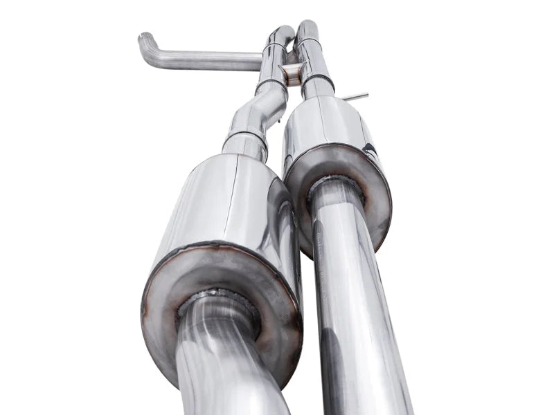 AWE Tuning 4th Gen GM 1500 6.2L 0FG Catback Split Rear Exit (w/ Bumper Cutouts) - Quad Chrome Tips - Additional View 9