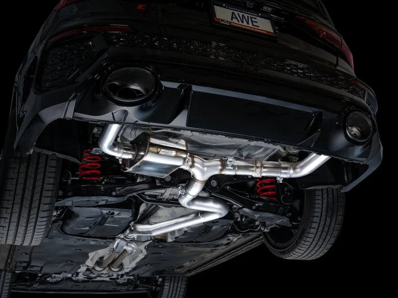 AWE Tuning Audi 22-23 8Y RS3 Cat-Back SwitchPath Exhaust (No Tips) - Side View