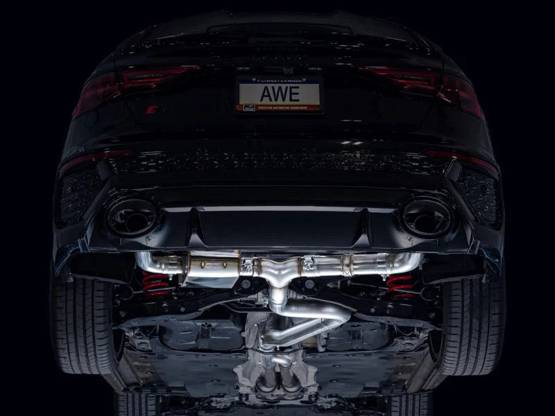 AWE Tuning Audi 22-23 8Y RS3 Cat-Back SwitchPath Exhaust (No Tips) - Back View