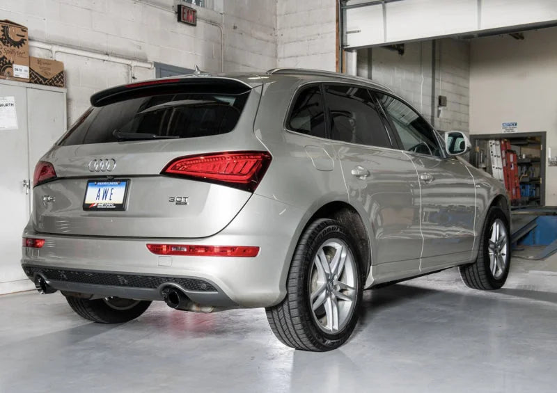 AWE Tuning Audi 8R Q5 3.0T Touring Edition Exhaust Dual Outlet Diamond Black Tips - Side View